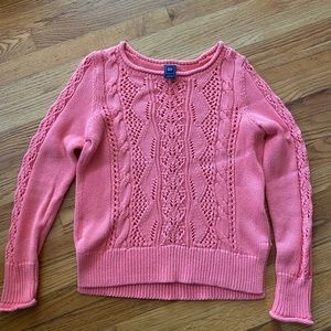 Gap Women’s sweater. Peach. Pullover. Knit detail down front & sleeves.